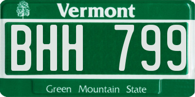 VT license plate BHH799