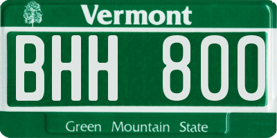VT license plate BHH800