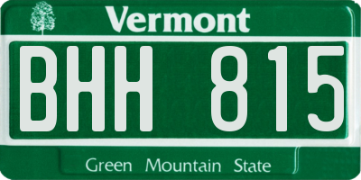 VT license plate BHH815