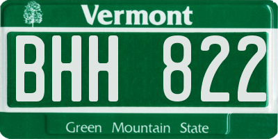 VT license plate BHH822
