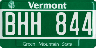 VT license plate BHH844