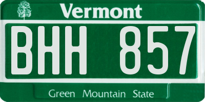 VT license plate BHH857