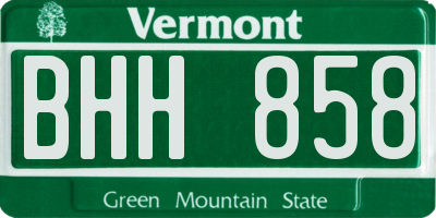 VT license plate BHH858