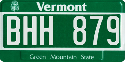 VT license plate BHH879