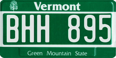 VT license plate BHH895