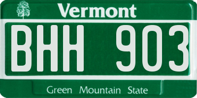 VT license plate BHH903