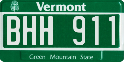 VT license plate BHH911
