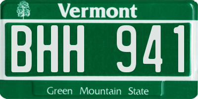 VT license plate BHH941