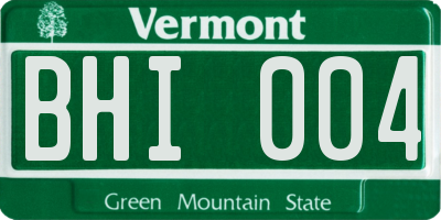VT license plate BHI004