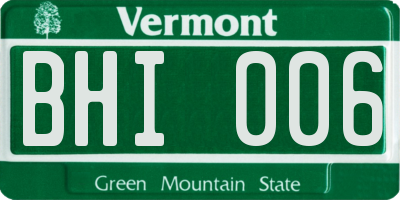 VT license plate BHI006