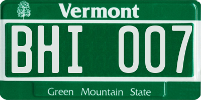 VT license plate BHI007
