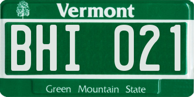VT license plate BHI021