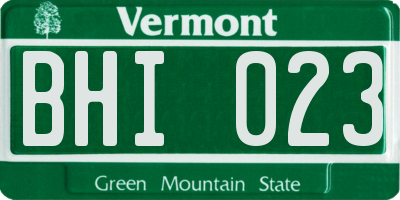 VT license plate BHI023