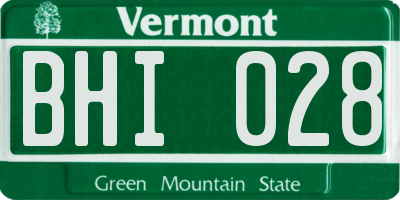 VT license plate BHI028