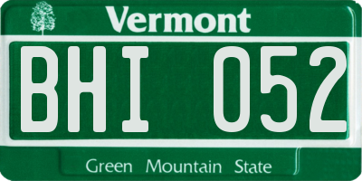 VT license plate BHI052