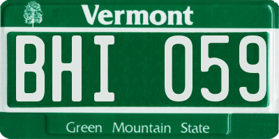 VT license plate BHI059