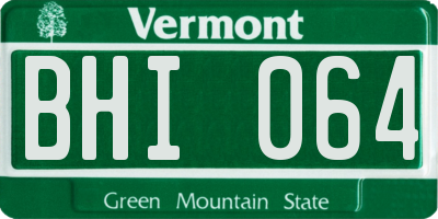 VT license plate BHI064