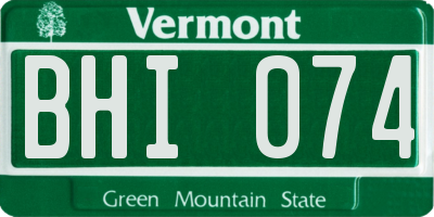VT license plate BHI074