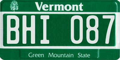 VT license plate BHI087