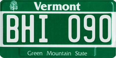 VT license plate BHI090