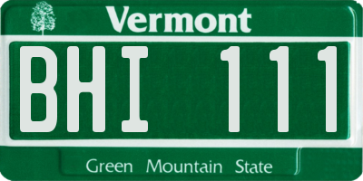 VT license plate BHI111
