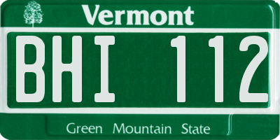 VT license plate BHI112