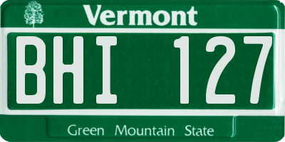 VT license plate BHI127