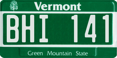 VT license plate BHI141