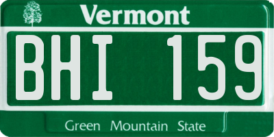 VT license plate BHI159