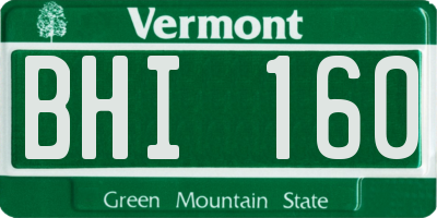 VT license plate BHI160