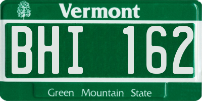 VT license plate BHI162
