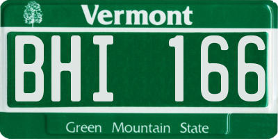 VT license plate BHI166