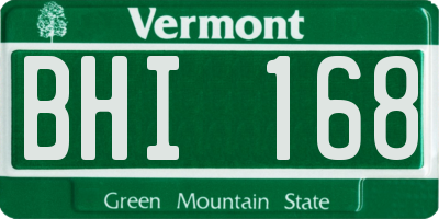 VT license plate BHI168
