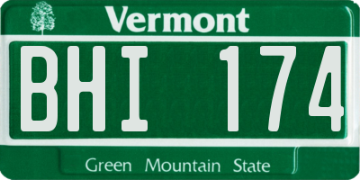 VT license plate BHI174