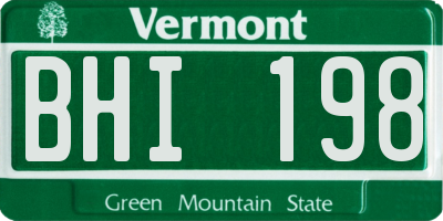 VT license plate BHI198