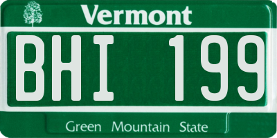 VT license plate BHI199