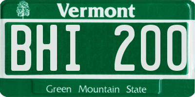 VT license plate BHI200