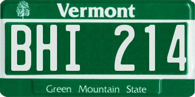 VT license plate BHI214