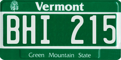 VT license plate BHI215
