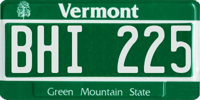 VT license plate BHI225