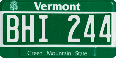 VT license plate BHI244