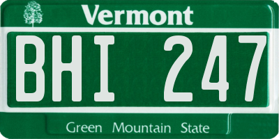 VT license plate BHI247