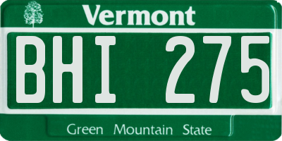 VT license plate BHI275