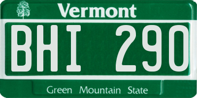 VT license plate BHI290