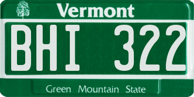 VT license plate BHI322