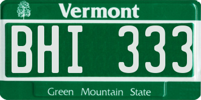 VT license plate BHI333
