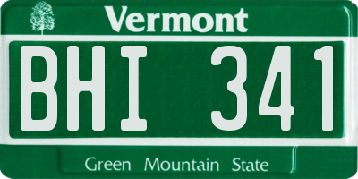 VT license plate BHI341