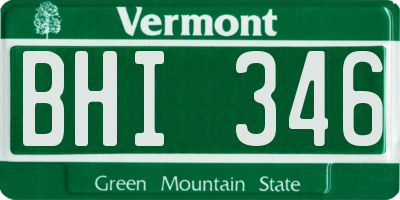 VT license plate BHI346