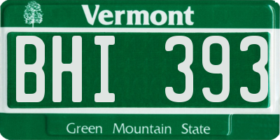 VT license plate BHI393