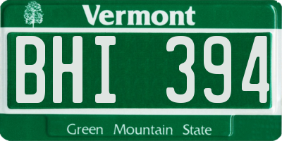 VT license plate BHI394